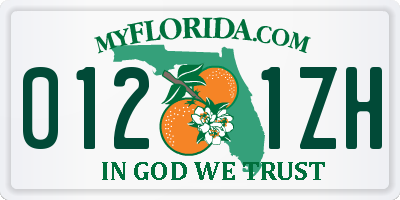 FL license plate 0121ZH