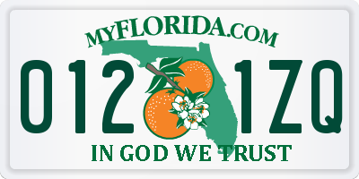 FL license plate 0121ZQ