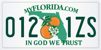 FL license plate 0121ZS
