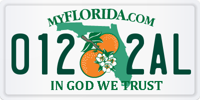 FL license plate 0122AL