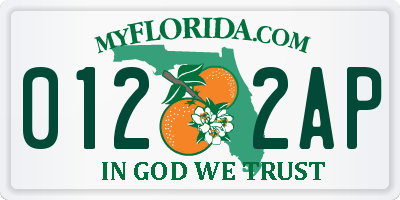 FL license plate 0122AP