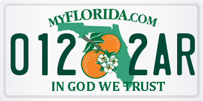 FL license plate 0122AR