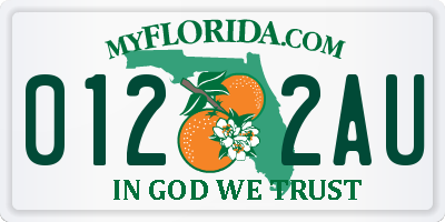 FL license plate 0122AU
