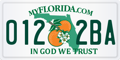 FL license plate 0122BA