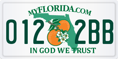 FL license plate 0122BB