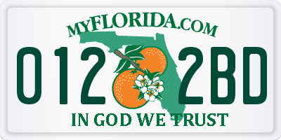 FL license plate 0122BD
