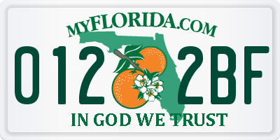 FL license plate 0122BF
