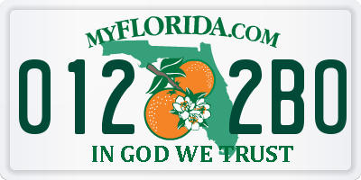 FL license plate 0122BO