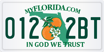 FL license plate 0122BT