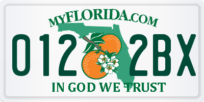 FL license plate 0122BX