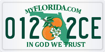 FL license plate 0122CE
