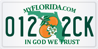 FL license plate 0122CK