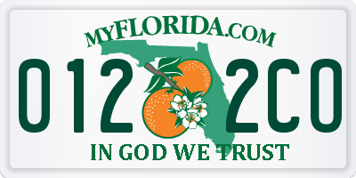 FL license plate 0122CO