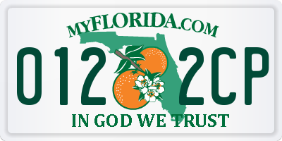 FL license plate 0122CP