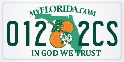 FL license plate 0122CS