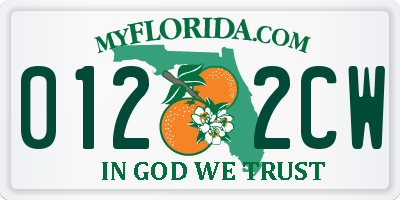 FL license plate 0122CW