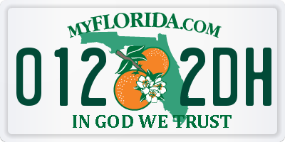 FL license plate 0122DH