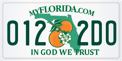 FL license plate 0122DO