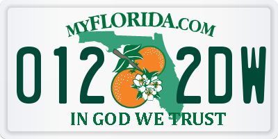 FL license plate 0122DW