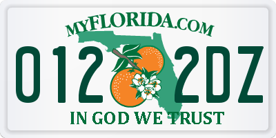 FL license plate 0122DZ