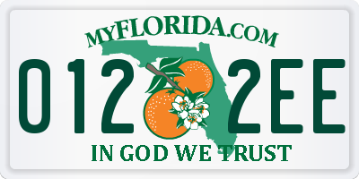 FL license plate 0122EE