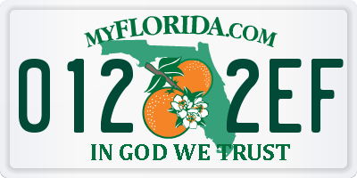 FL license plate 0122EF