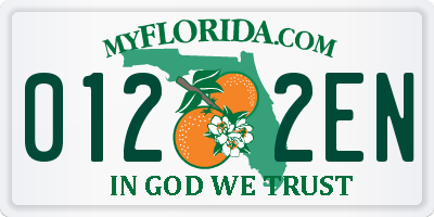 FL license plate 0122EN