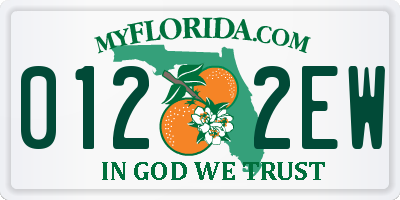 FL license plate 0122EW