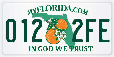 FL license plate 0122FE