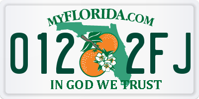 FL license plate 0122FJ
