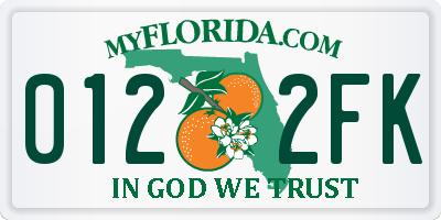 FL license plate 0122FK
