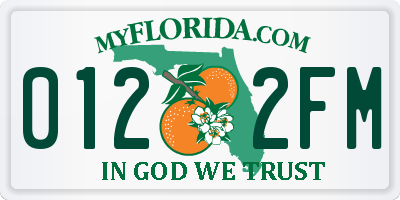 FL license plate 0122FM