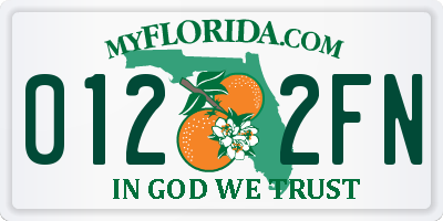 FL license plate 0122FN