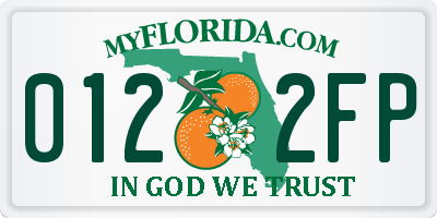 FL license plate 0122FP