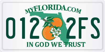 FL license plate 0122FS