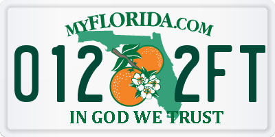 FL license plate 0122FT