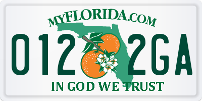 FL license plate 0122GA