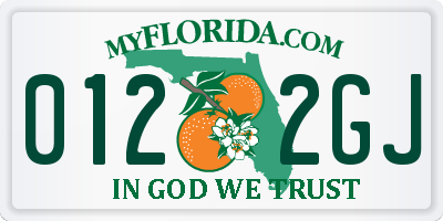 FL license plate 0122GJ