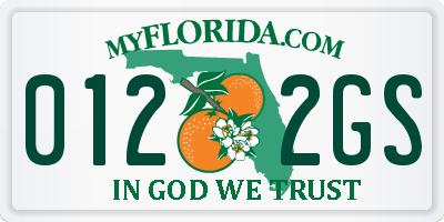 FL license plate 0122GS