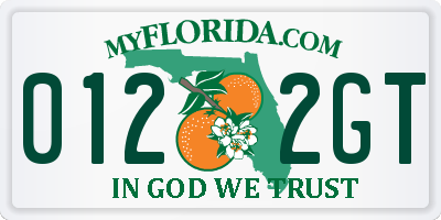 FL license plate 0122GT