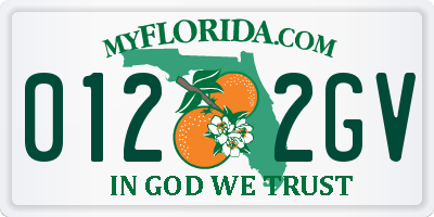 FL license plate 0122GV