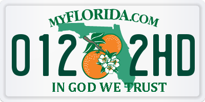 FL license plate 0122HD
