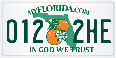 FL license plate 0122HE