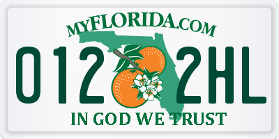 FL license plate 0122HL