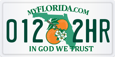 FL license plate 0122HR