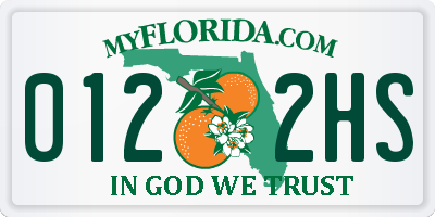 FL license plate 0122HS