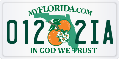 FL license plate 0122IA