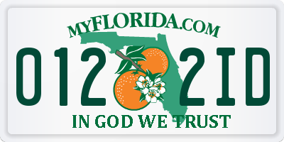 FL license plate 0122ID