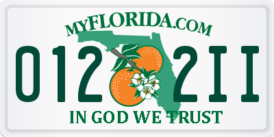 FL license plate 0122II