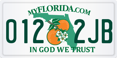 FL license plate 0122JB